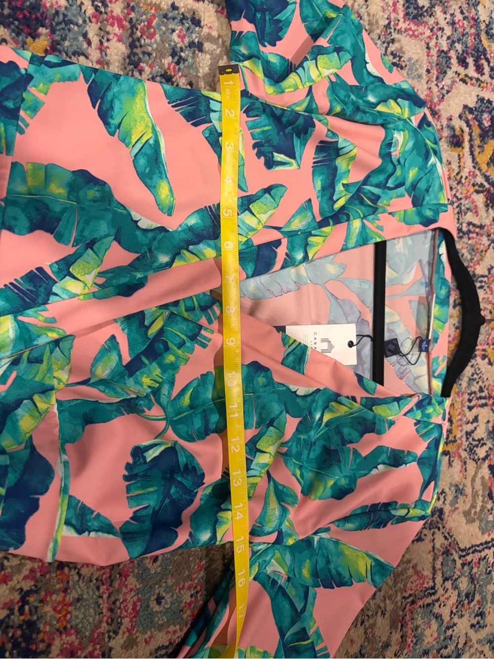 Cabana Life Pink Tropical Leaf One-Piece Swimsuit Cover-Up Jumper Romper - Picture 16 of 16